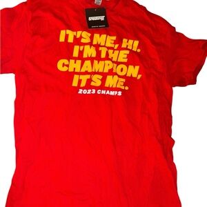 BreakingT “I’m the Champion” Tee – 2023 Champs – Red, Size M, NWT